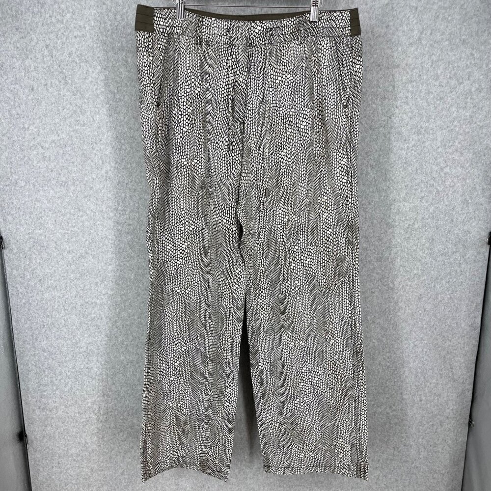 Olsen Womens 100% Linen Anna Fit Wide Leg Trouser Pant Size 14/L Green Germany
